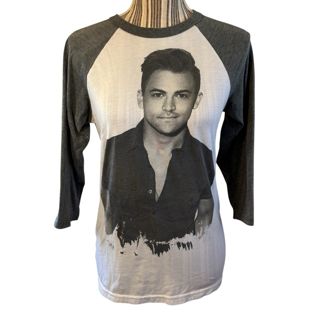 Hunter Hayes Raglan Top Small Bella Canvas Grey White Baseball Tee 3/4 Sleeves